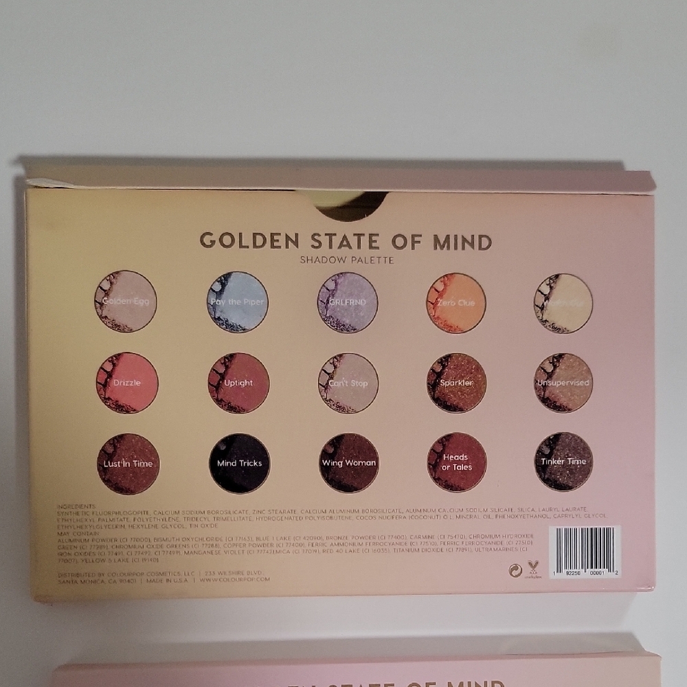 Like New Limited Edition ColourPop Golden State of Mind Shadow Palette 15 Shades - Picture 7 of 7